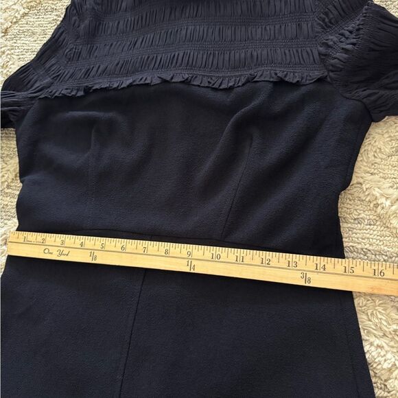 Sandro Fit and Flare Crepe Navy Dress Size 2 - Picture 8 of 15